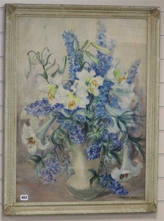 Marion Broom, watercolour, Still life of flowers, 75 x 54.5cm